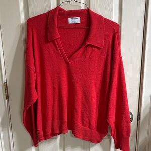 Old Navy Women's V-Neck Sweater in Bold Red